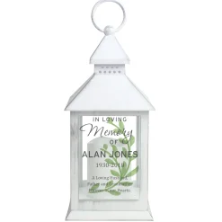 Card Factory Personalised Memorial LED White Lantern - In Loving Memory