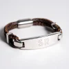 Outlet Personalised Men's Bracelet - Brown Leather Bar Personalised Jewellery And Keepsakes|Jewellery & Keepsakes