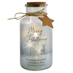 Kids Card Factory Personalised Merry Christmas LED Glass Jar