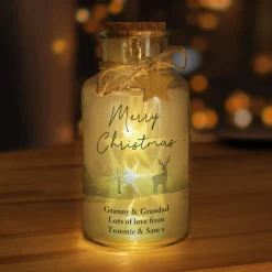 Kids Card Factory Personalised Merry Christmas LED Glass Jar