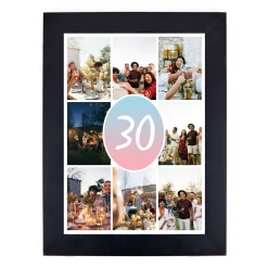 Card Factory Personalised Milestone Age Photo Print - Pink & Blue Gradient, Editable Age
