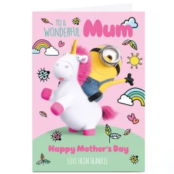 Sale Personalised Minions Mother's Day Card - Unicorn, Mum Tv & Film
