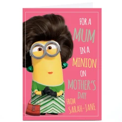 Card Factory Personalised Minions Mother's Day Card - Mum in a Minion