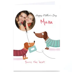 Discount Personalised Mother's Day Card - 2 Dogs with frame Balloon Photo