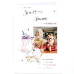 Best Personalised Mother's Day Photo Card - Tea and Cake Photo