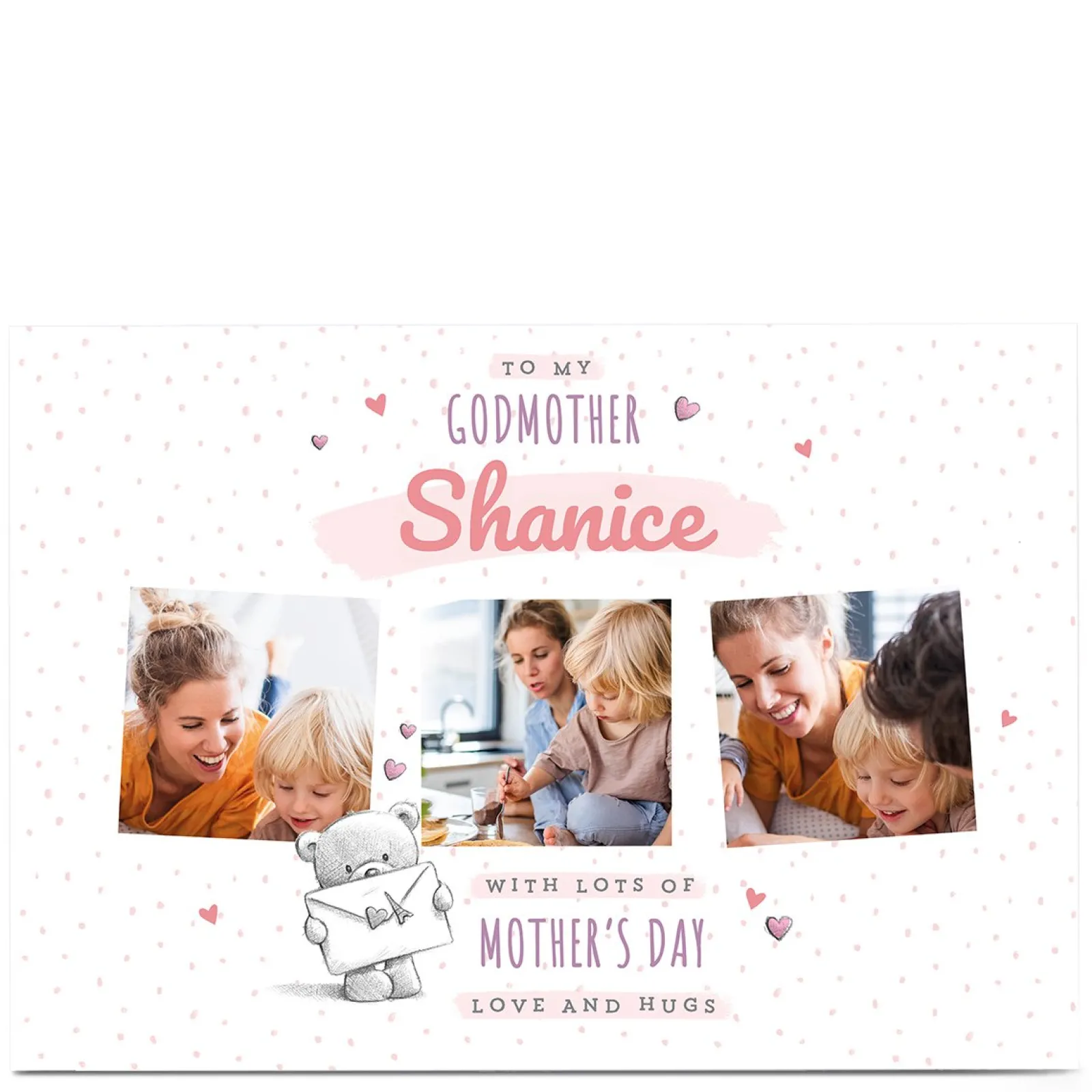 Card Factory Personalised Mother's Day Photo Card - HUGS To my Godmother