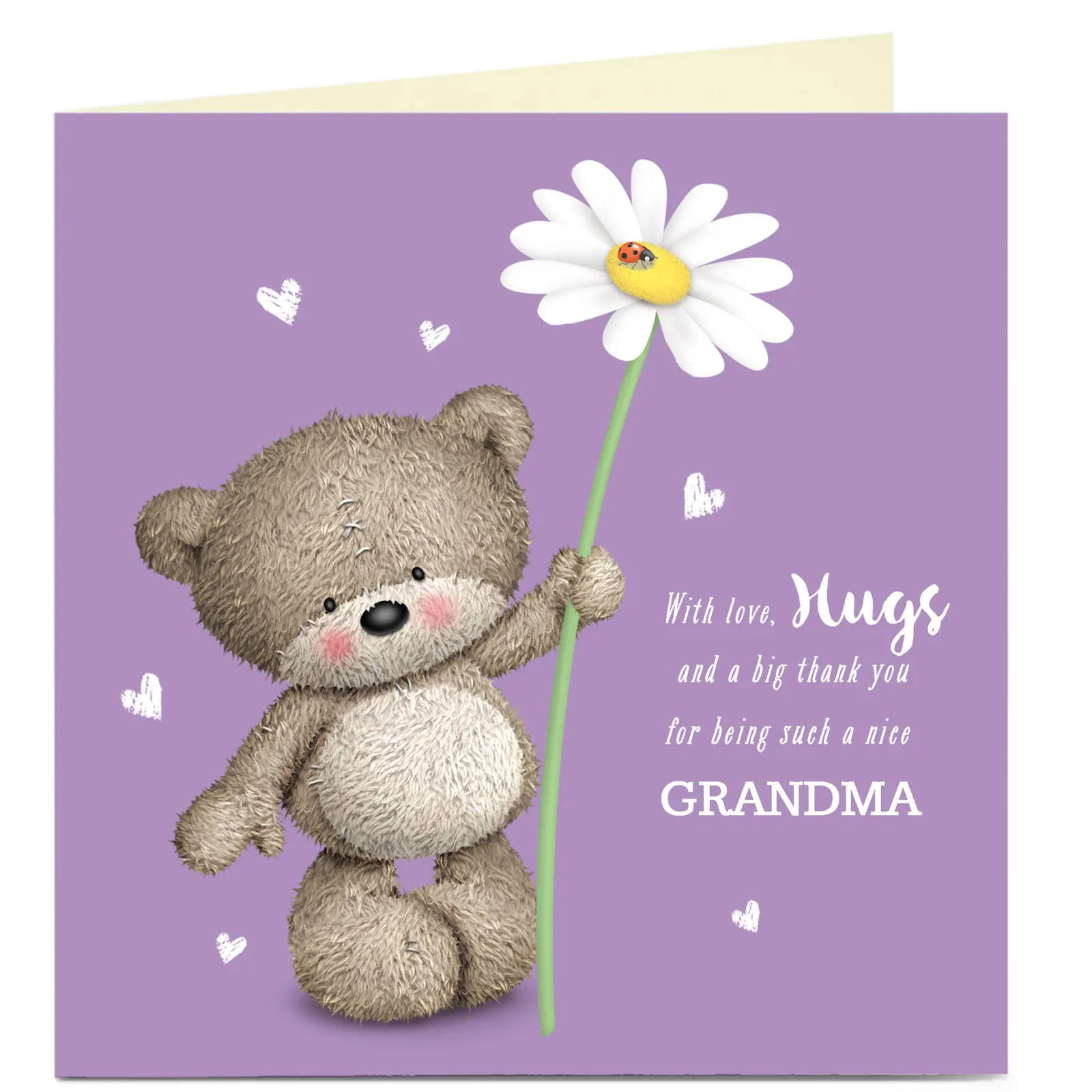 Card Factory Personalised Mother's Day Card - Hugs Bear, Grandma