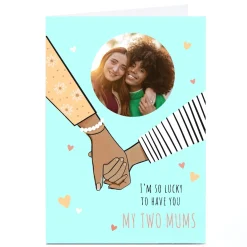 Card Factory Personalised Mother's Day Card - Holding Hands - My Two Mums