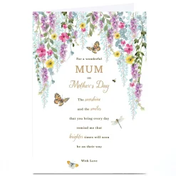 Card Factory Personalised Mother's Day Card - Sunshine and Smiles, Mum