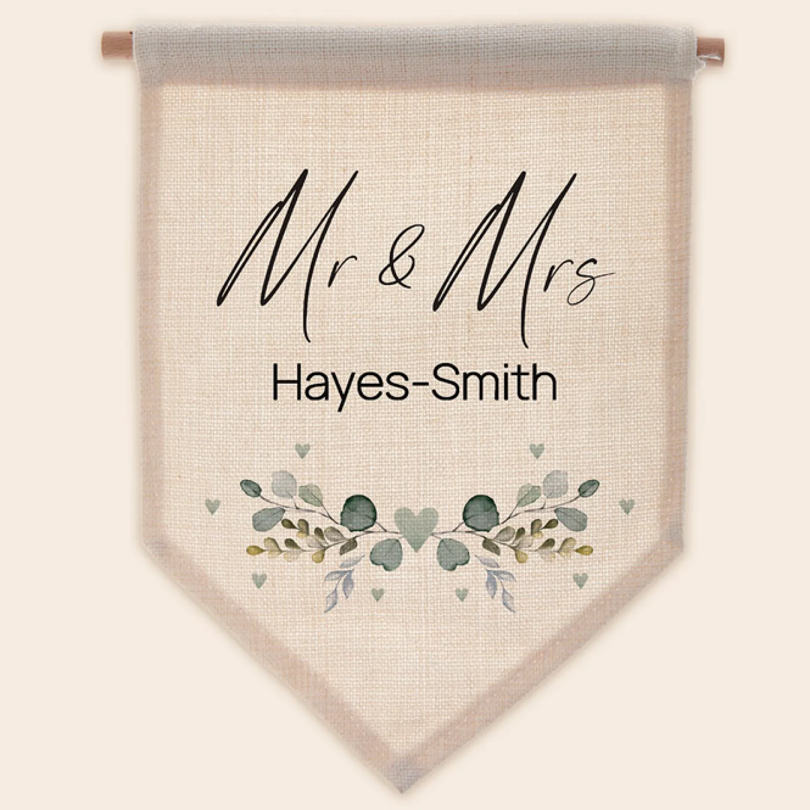 Card Factory Personalised Mr and Mrs Canvas Hanging Sign