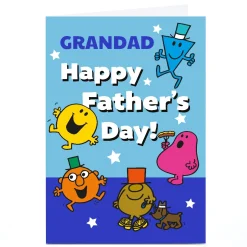 Card Factory Personalised Mr Men Father's Day Card - Mr Men Characters, Grandad