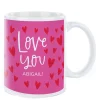 Card Factory Personalised Mug - Pink Love You Hearts