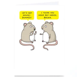 Outlet Personalised Mungo & Shoddy Card - Let's Get Mouse-Bummed! Funny|Any Occasion
