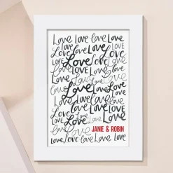 Card Factory Personalised Names Love Portrait Print