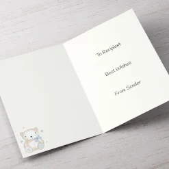 Hot Personalised New Baby Card - Baby Boy Bear & Balloons New Baby|Birthday