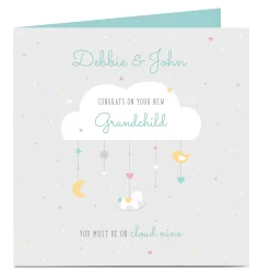 Card Factory Personalised New Baby Card - Congrats on Your Grandchild