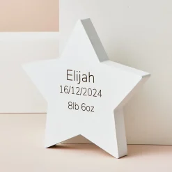 Outlet Personalised New Born Wooden Star Decoration New Baby Gifts|Gifts For Babies