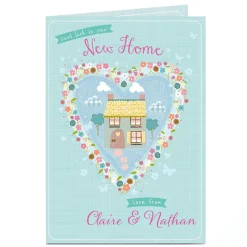 Hot Personalised New Home Card - House In A Heart New Home