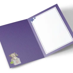 Card Factory Personalised New Home Card - Hugs Bear With Box