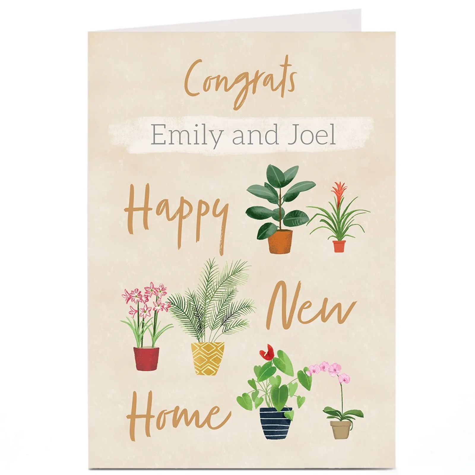 Online Personalised New Home Card - House Plants New Home