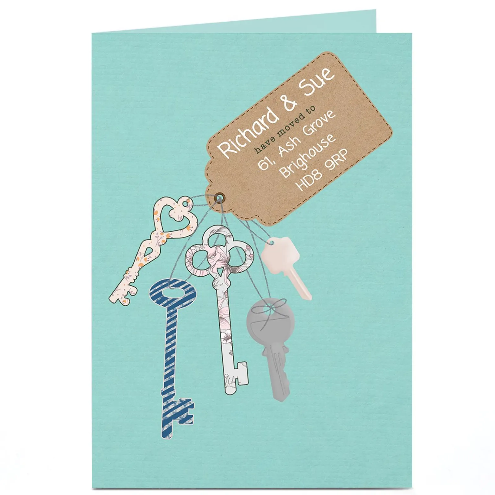 Card Factory Personalised New Home Card - Set of Keys New Address
