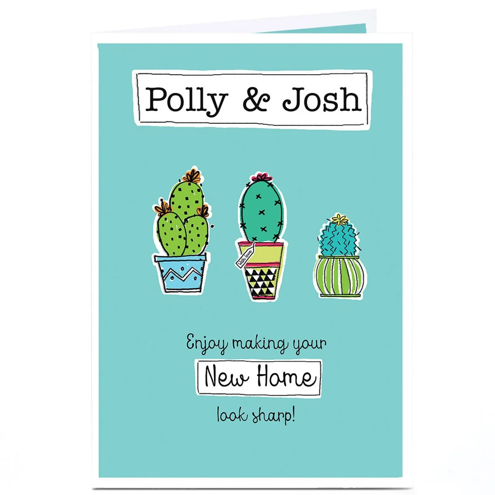 New Personalised New Home Card - Three Cactuses New Home