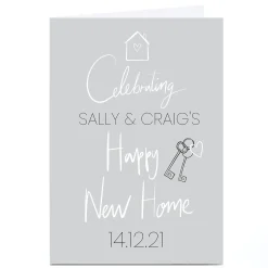 Card Factory Personalised New Home Card - Celebrating Keys