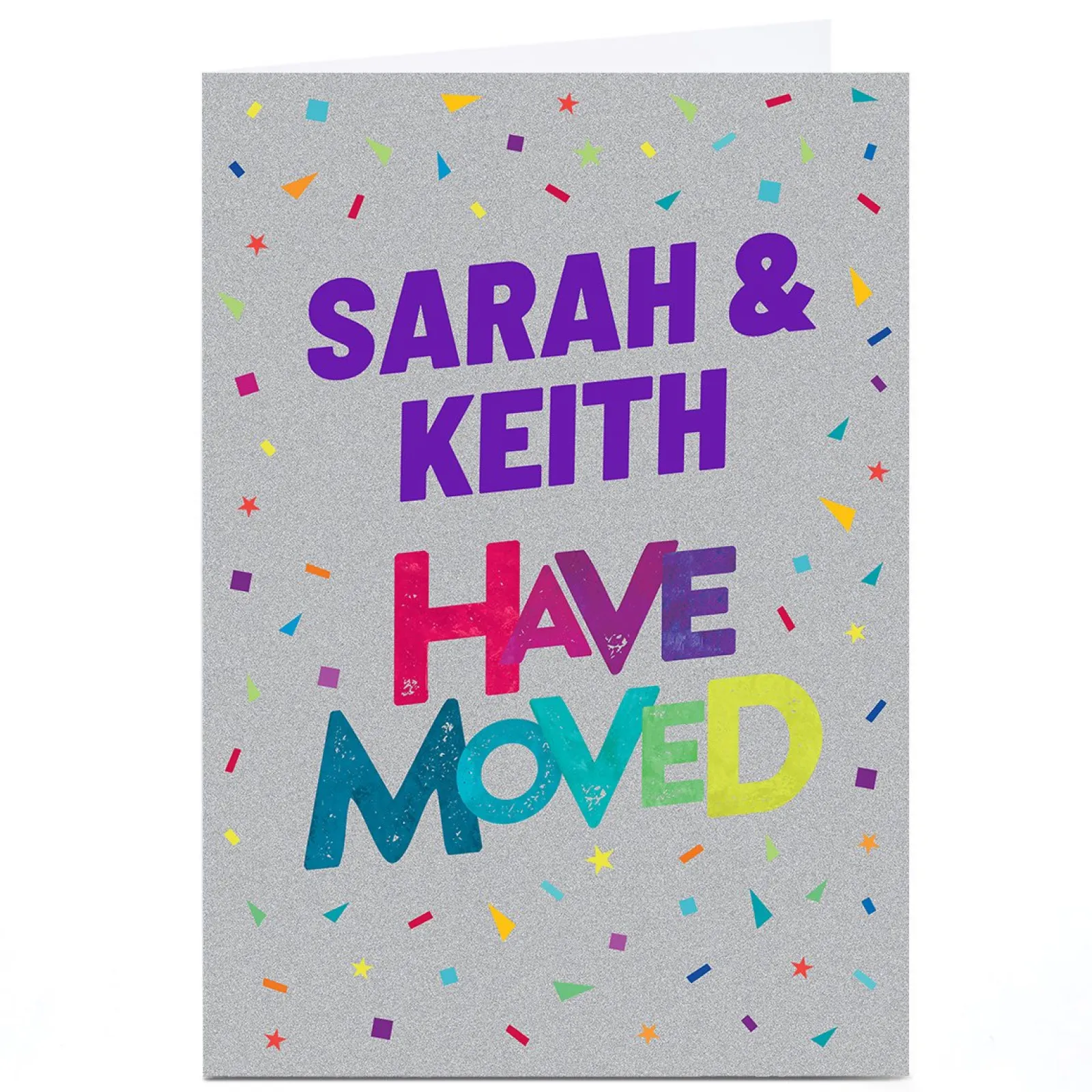 Outlet Personalised New Home Card - Rainbow Letters Have Moved New Home