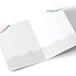 Card Factory Personalised New Home Card - Colourful Town Houses