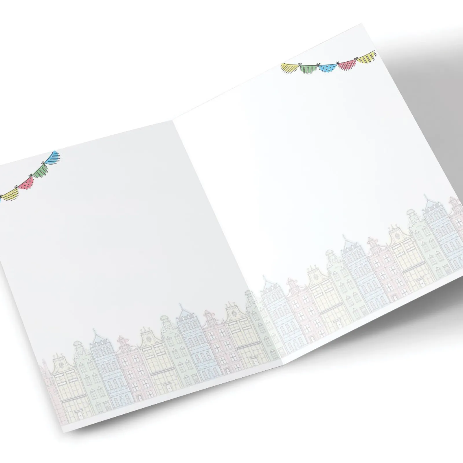 Card Factory Personalised New Home Card - Colourful Town Houses