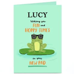 Discount Personalised New Home Card - Fun & Hoppy Times Funny|New Home