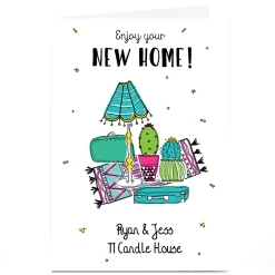New Personalised New Home Card - Cactus & Lamp New Home