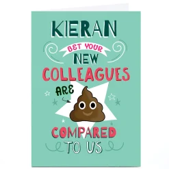 Discount Personalised New Job Card - New Colleagues Funny|New Job