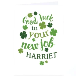 New Personalised New Job Card - Four-leaf Clovers New Job|Good Luck