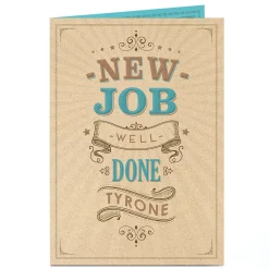 Card Factory Personalised New Job Card - Well Done