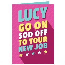 Sale Personalised New Job Card - Sod Off New Job|Leaving
