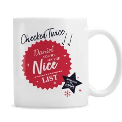 Clearance Personalised Nice List Christmas Mug Kids Personalised Mugs|Mugs