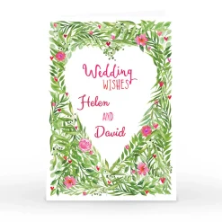 Card Factory Personalised Nik Golesworthy Wedding Card - Foliage, Wedding Wishes