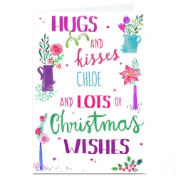 Best Personalised Nik Golesworthy Christmas Card - Hugs & Kisses Christmas