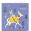 Best Personalised Nikki Upsher Christmas Card - Dog with Presents Christmas