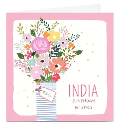 Card Factory Personalised Nikki Upsher Birthday Card - Floral Bouquet