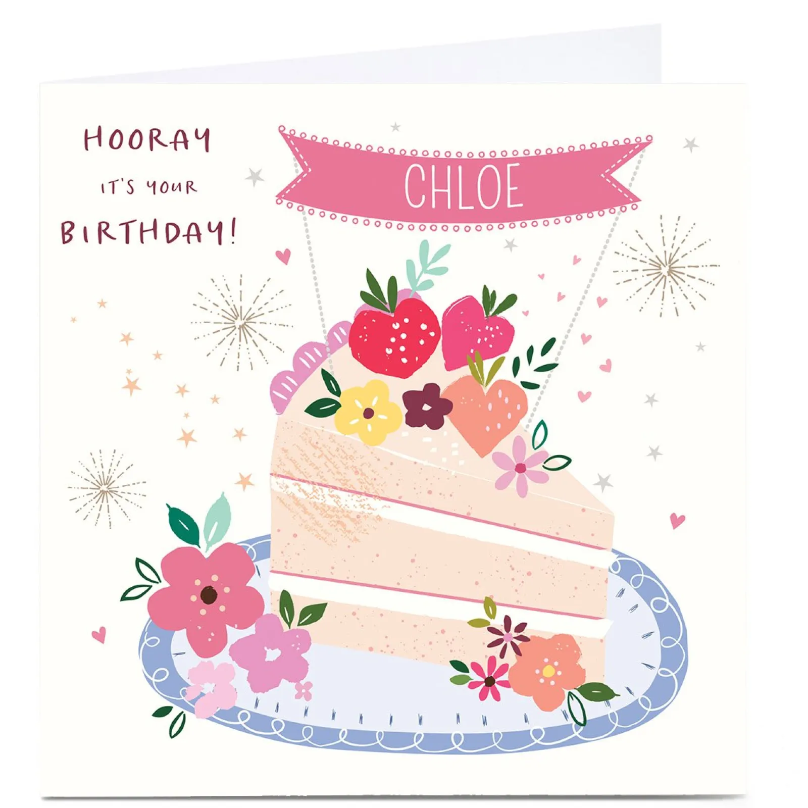 Discount Personalised Nikki Upsher Birthday Card - Cake Slice For Wife|For Sister