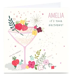 Card Factory Personalised Nikki Upsher Birthday Card - Pop Fizz Sparkle