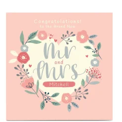 Card Factory Personalised Nikki Whiston Congratulations Card - Mr & Mrs