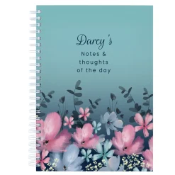 Hot Personalised Notebook - Floral Notes and Thoughts, Any Name Personalised Notebooks And Stationery|Notebooks & Stationery