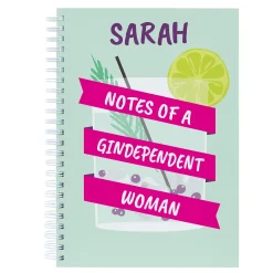 Card Factory Personalised Notebook - Notes Of A Gindependent Woman