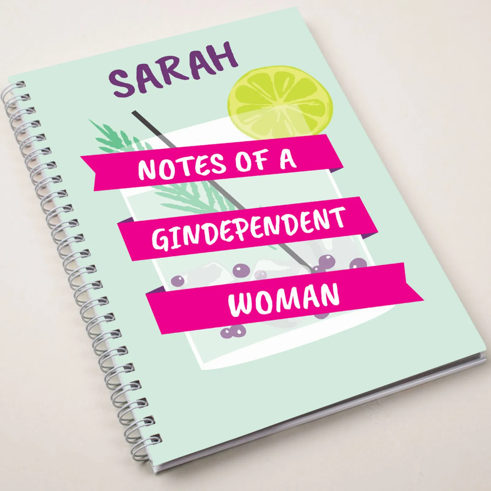 Card Factory Personalised Notebook - Notes Of A Gindependent Woman
