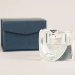 Card Factory Personalised Optical Crystal Heart Tealight Holder