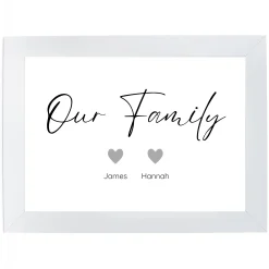 Card Factory Personalised Our Family 2 Hearts Print