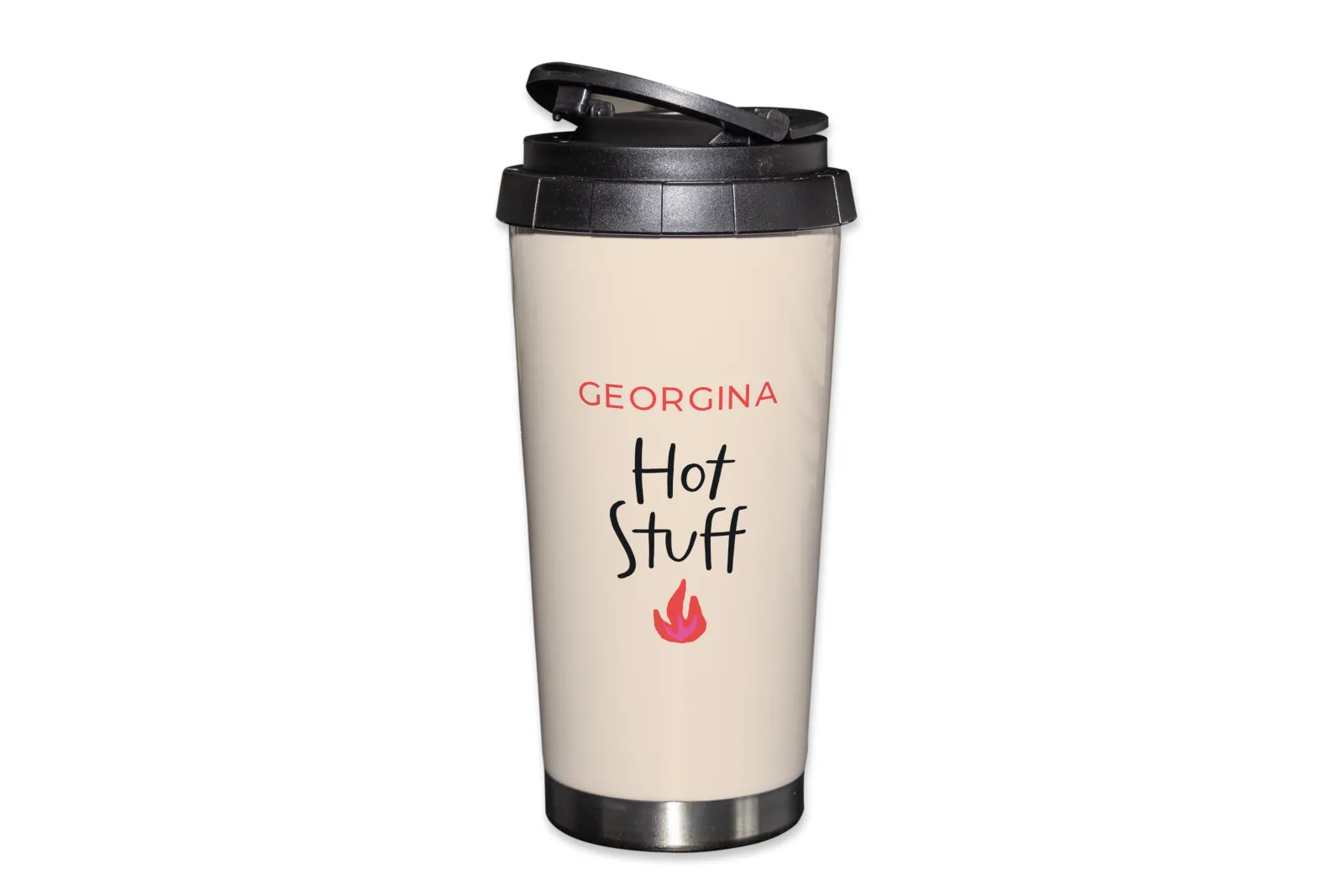 Card Factory Personalised 16oz Stainless Steel Travel Mug - Hot Stuff